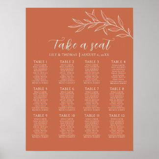 Boho Terracotta Wedding Classic Poster