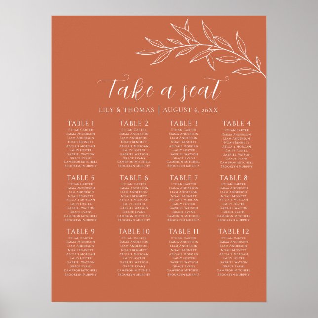 Boho Terracotta Wedding Classic Poster (Front)