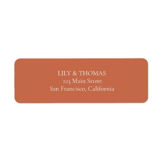 Boho Terracotta Wedding Classic Return Address Label