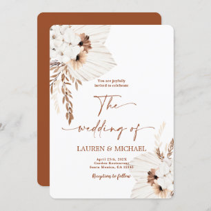 Boho Terracotta Wedding Invitation