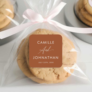 Boho Terracotta Wedding Label