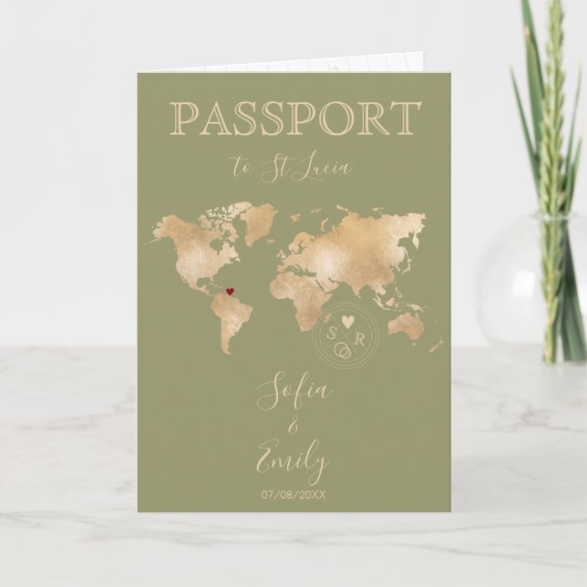 Boho Terracotta Wedding Passport Two Girls QR Code Invitation (Front)