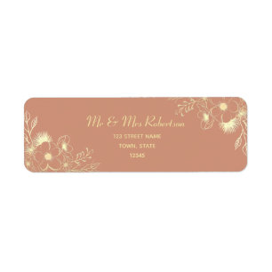 Boho Terracotta Wedding Return Address Label