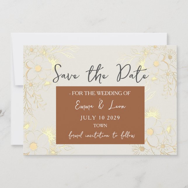 Boho Terracotta Wedding Save The Date (Front)