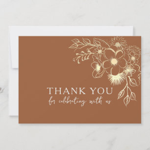 Boho Terracotta Wedding Thank You Card