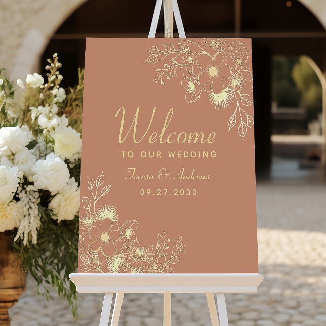 Boho Terracotta Wedding Welcome Poster (Creator Uploaded)