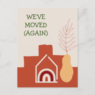 Boho Terracotta We've Moved Again New Address  Postcard