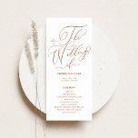 Boho Terracotta Whimsical Calligraphy Wedding Program<br><div class="desc">Keep your guests informed and your ceremony stylish with these wedding programs featuring whimsical calligraphy and a clean, timeless design. Perfect for any wedding theme or season, these elegant wedding programs guide guests through your ceremony. Customise the wording and choose from a variety of colours to match your wedding style,...</div>