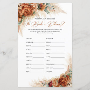 Boho Terracotta Who can finish the Bride's Phrase