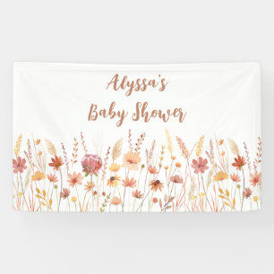 Boho Terracotta Wildflower Baby Shower Banner
