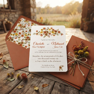 Boho Terracotta Wildflower Fall Wedding Envelope