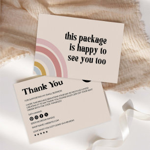 Boho Thank You Card Template Business Packaging