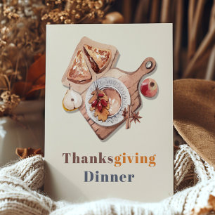 Boho Thanksgiving Dinner Feast Holiday Postcard