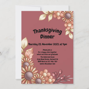 Boho Thanksgiving Dinner Invitation