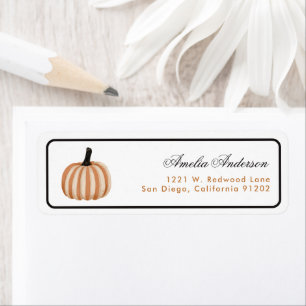 Boho thanksgiving Pumpkin Return Address Label