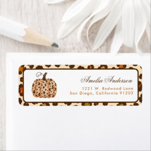 Boho thanksgiving Pumpkin Return Address Label