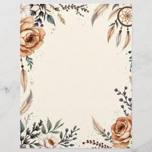 Boho Theme with Dreamcatcher Custom Letterhead