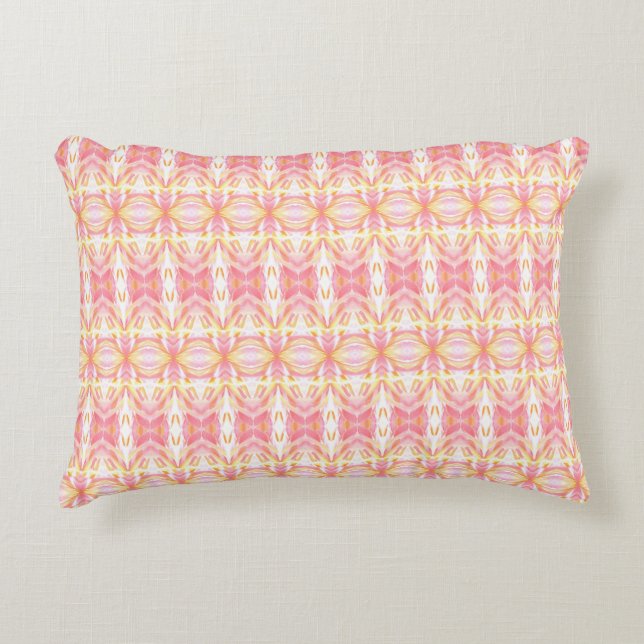 Boho Tie Dye Pattern Pink & Yellow - Accent Pillow (Front)