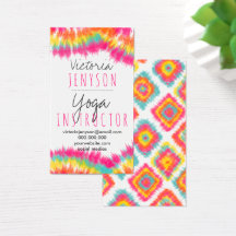 tie dye business cards