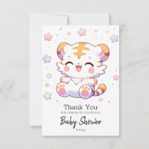 Boho Tiger Baby Shower Thank You Card