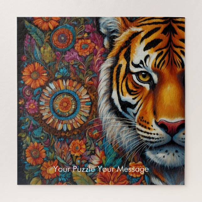 Boho Tiger Mandala Jigsaw Puzzle (Vertical)