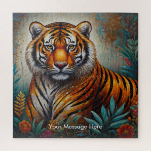 Boho Tiger Puzzle – Vibrant Jungle Wildlife Art