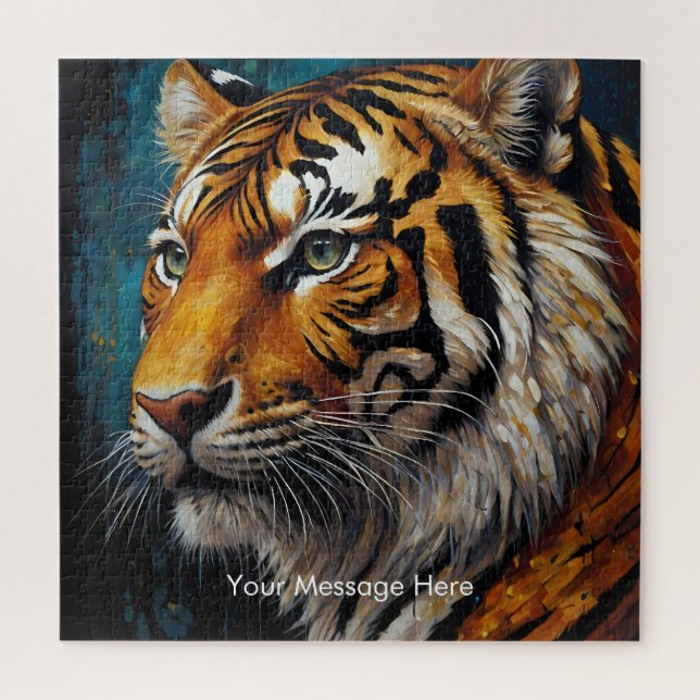 Boho Tiger Puzzle – Vibrant Jungle Wildlife Art (Vertical)