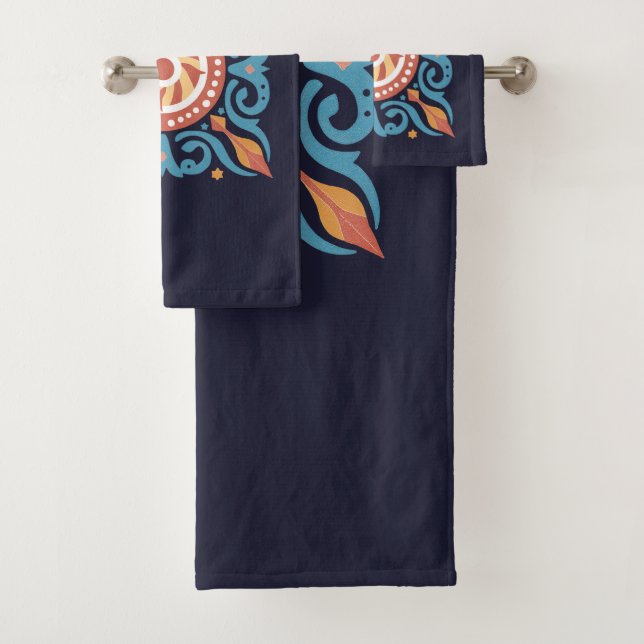 Boho Tile Bath Towel Set (Insitu)