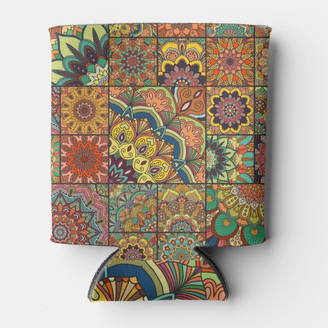 Boho tiles: colourful patchwork seamless pattern can cooler (Front)