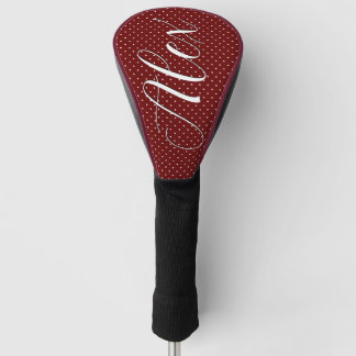 Boho Tiny Polka Dot Cute Burgundy Polka Dots Golf Head Cover