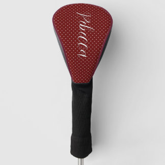 Boho Tiny Polka Dot Cute Burgundy Polka Dots Golf Head Cover