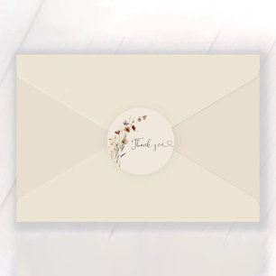 Boho Tiny Wildflower Bridal Shower  Classic Round Sticker