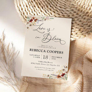 Boho Tiny Wildflower Bridal Shower Invitation