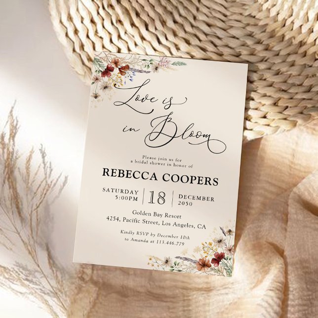 Boho Tiny Wildflower Bridal Shower Invitation (Creator Uploaded)