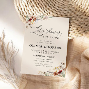 Boho Tiny Wildflower Bridal Shower Invitation