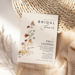 Boho Tiny Wildflower Bridal Shower Invitation