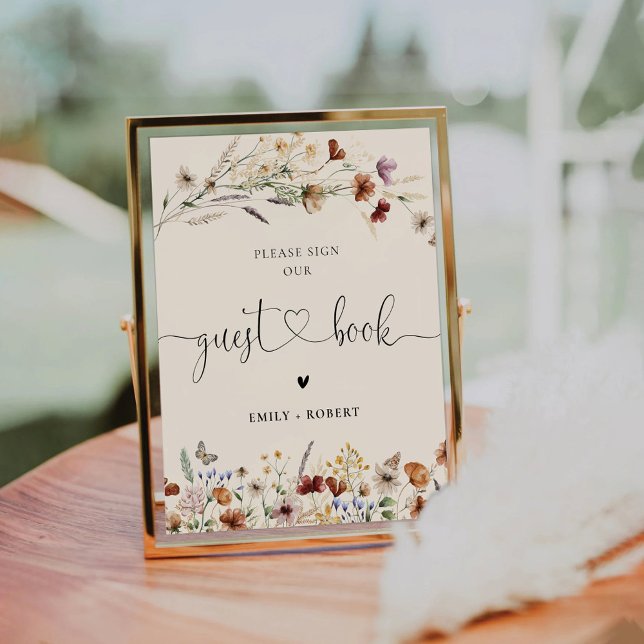 Boho Tiny Wildflower Guest Book Sign (Creator Uploaded)