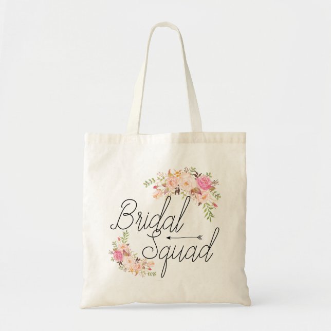 Boho Tote Bag, Bridal Squad Bag, Team Bride Bag (Front)