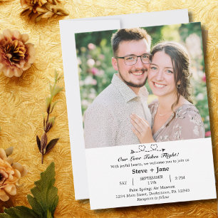 Boho Travel Wedding Elegant Romantic Custom Photo Invitation