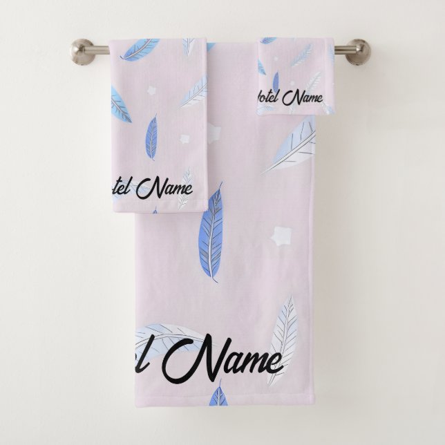 Boho Trendy Feathers Luxury Collection Bath Towel Set (Insitu)