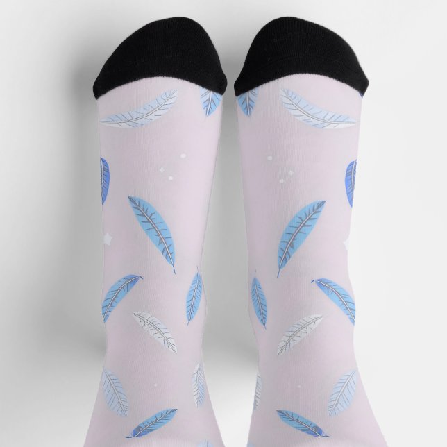 Boho Trendy Feathers Luxury Collection Socks (Top)