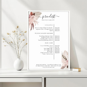 Boho Trendy Pricelist  Poster