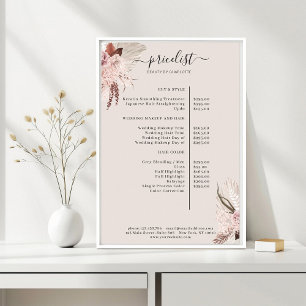 Boho Trendy Pricelist  Poster