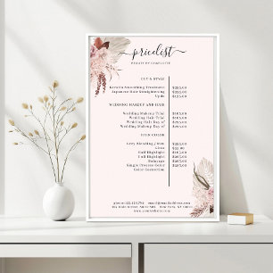 Boho Trendy Pricelist  Poster