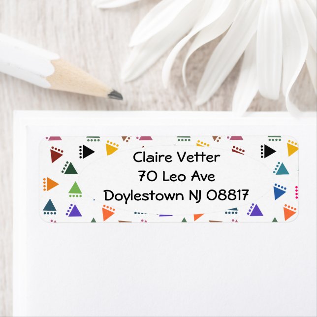 Boho Triangles  Return Address Label (Insitu)
