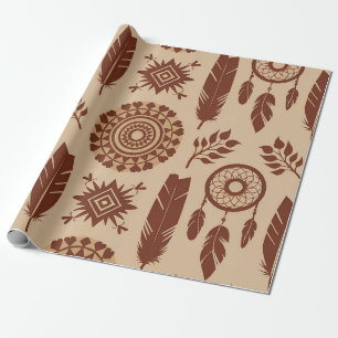 Boho Tribal Abstract Pattern Earthy Geometric Wrapping Paper