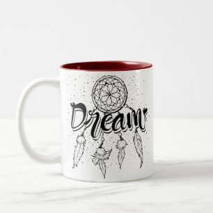 Boho Tribal Feather Dream Two-Tone Coffee Mug