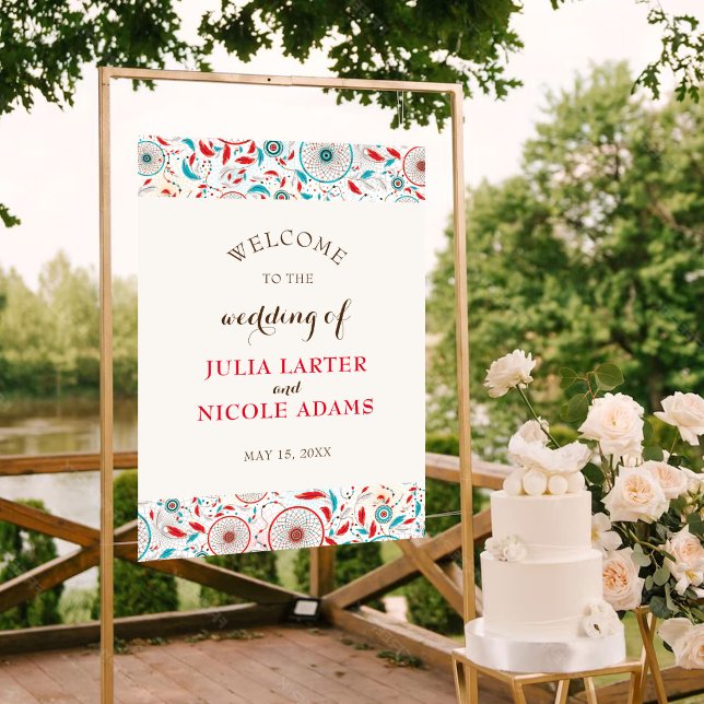 Boho Tribal feather Dreamcatcher Bridal Shower Poster (Creator Uploaded)