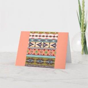 Boho Tribal Geometric Pattern Southwestern Aztec  Card