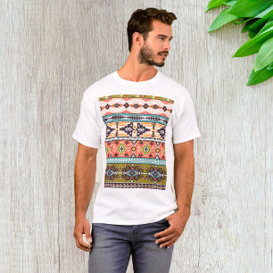 Boho Tribal Geometric Pattern Southwestern Aztec  T-Shirt